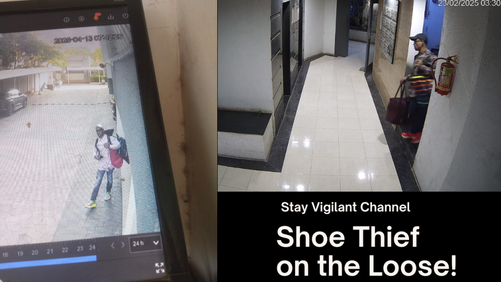 A thief targeting footwear across Wakad,