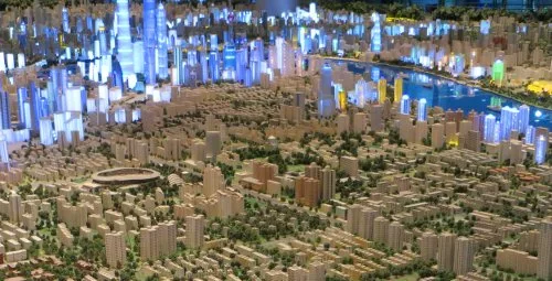 Side-by-side collage of Magarpatta City’s green township and Kharadi’s tech corridor, illustrating sustainable planning versus IT-driven urban growth.