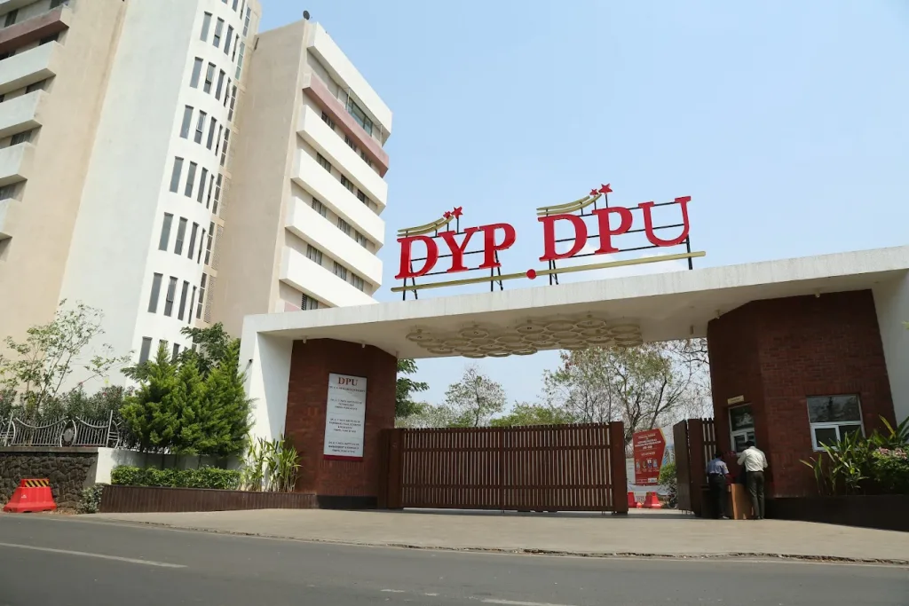 Dr. D. Y. Patil Institute of Technology campus in Pune, featuring contemporary structures and well-maintained lawns.