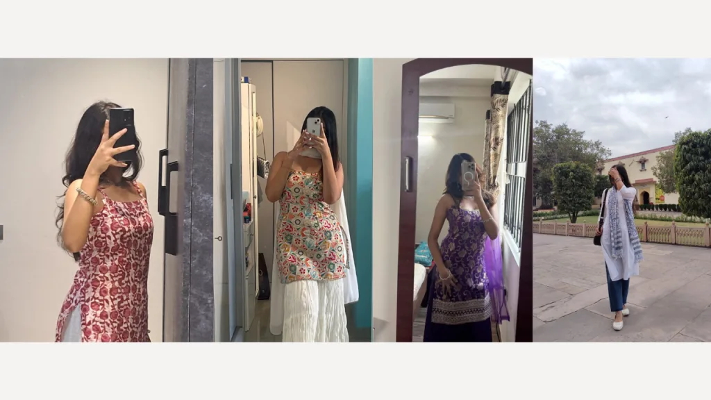 Indo-western kurtis remain a college staple, prized for comfort and versatility.