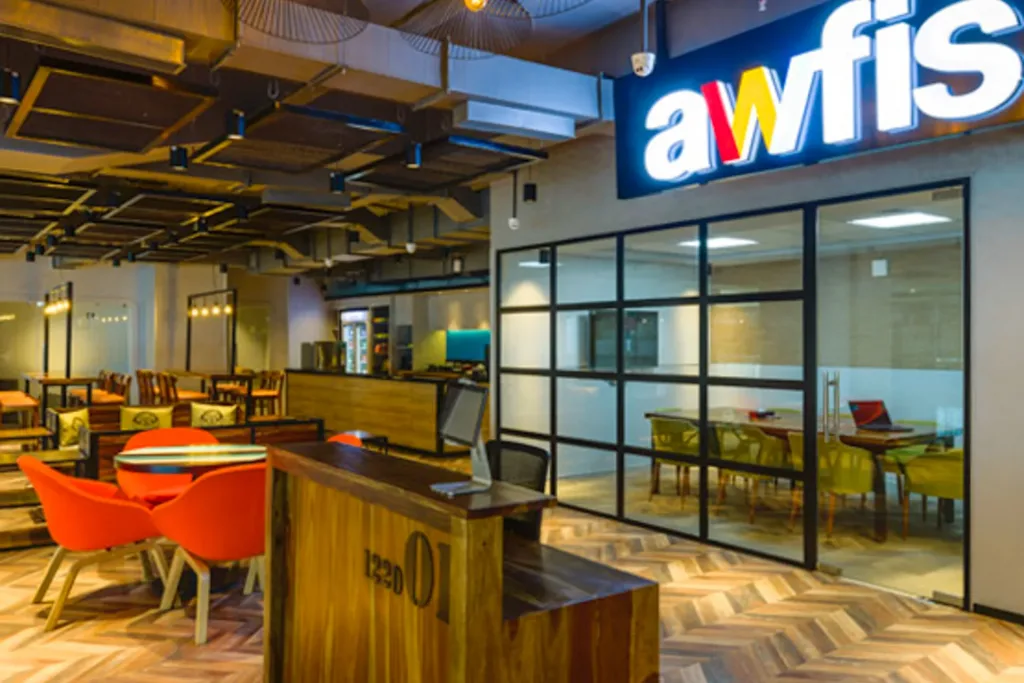 Targeted toward businesses of all sizes, Awfis boasts smart workspaces, high-speed internet, and collaborative lounges.