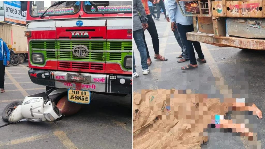 In a tragic and alarming Truck Accident that has reignited growing concerns over traffic safety and regulation enforcement in Pune, a woman biker was critically injured after being hit by a heavy truck on the Marketyard-Gangadham Road earlier this week.