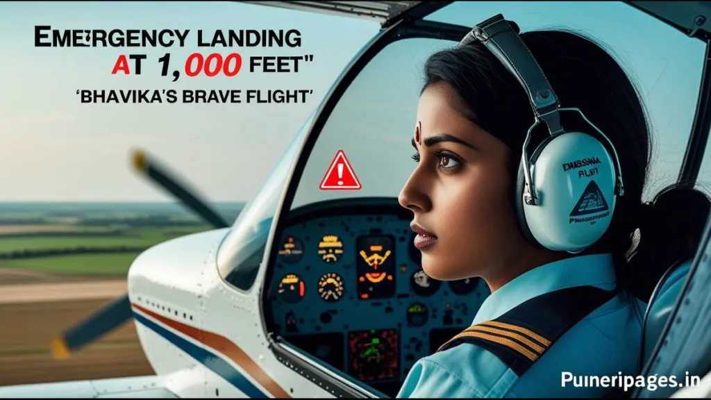 Pune pilot Bhavika Rathod prepares for emergency landing with engine failure at 1,000 feet in solo flight.
