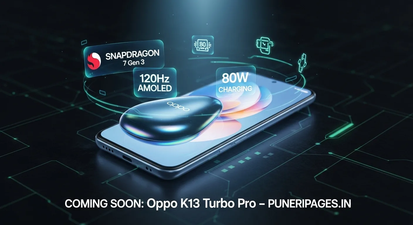 Oppo K13 Turbo Pro smartphone teaser with glowing specs