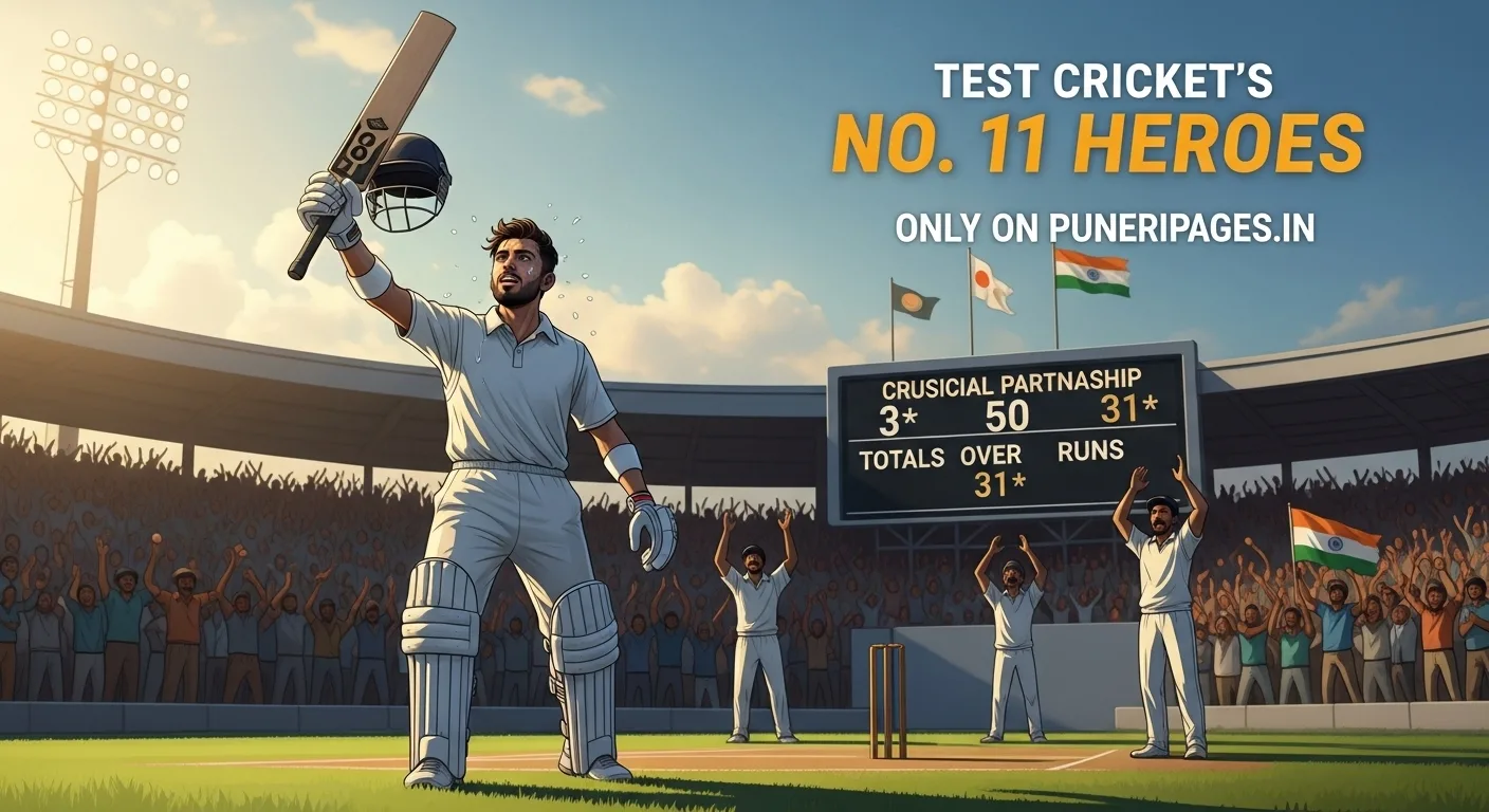 Test cricket No. 11 batsman celebrates unexpected match-saving innings