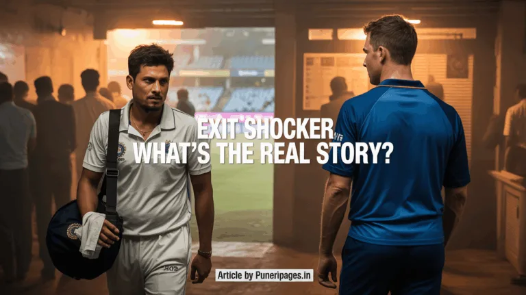 Kuldeep Yadav and Morne Morkel parting ways from Team India with dramatic lighting and headline overlays.