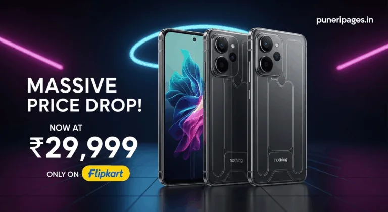 Nothing Phone 2 under ₹30,000 deal banner with Flipkart offer and puneripages.in branding