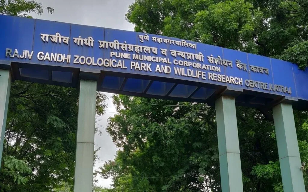 Zookeeper near deer enclosure at Katraj Zoo during FMD outbreak