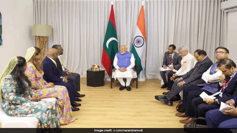 PM Modi meets Maldivian leaders during Maldives outreach diplomacy initiative.