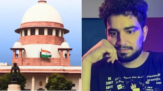 Visual comparison of a stand-up comedian and a politician highlighting free speech disparity in India
