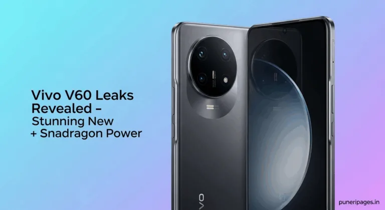 Leaked Vivo V60 render with circular rear camera module and flat punch-hole display.
