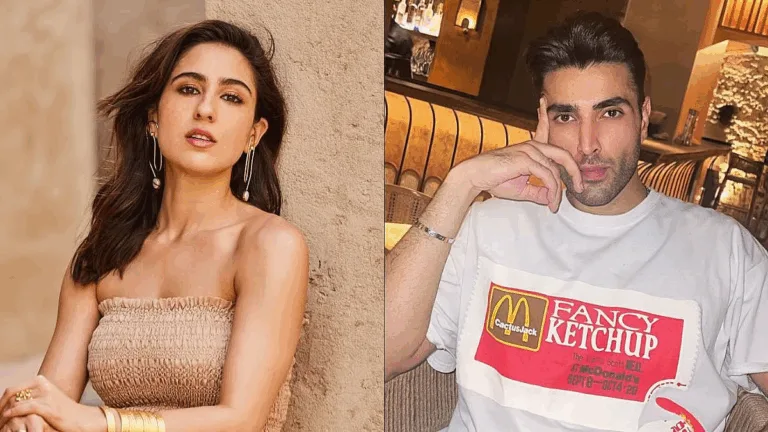 Sara Ali Khan with mystery man outside Mumbai restaurant, sparking dating rumors.