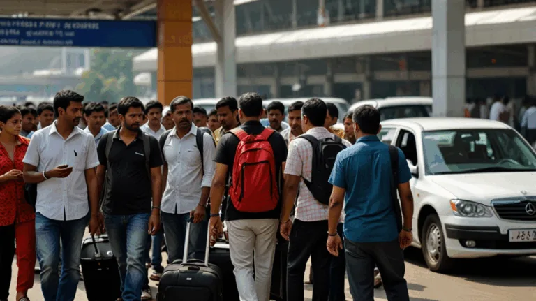 Stranded passengers at Pune Airport during Ola/Uber strike