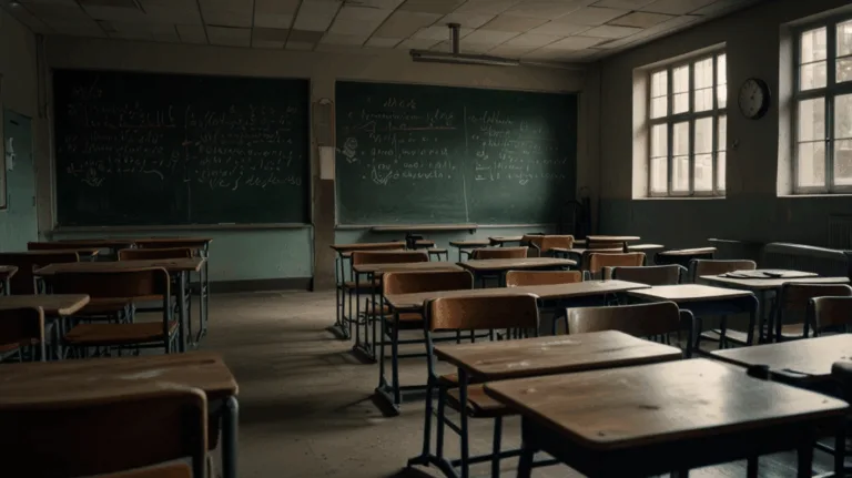 Empty medical classroom with stethoscope and anatomy sketches highlighting Pune's medical education crisis.