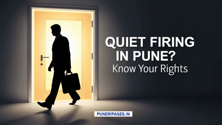 Shadow of employee walking out of office symbolizing quiet firing in Pune