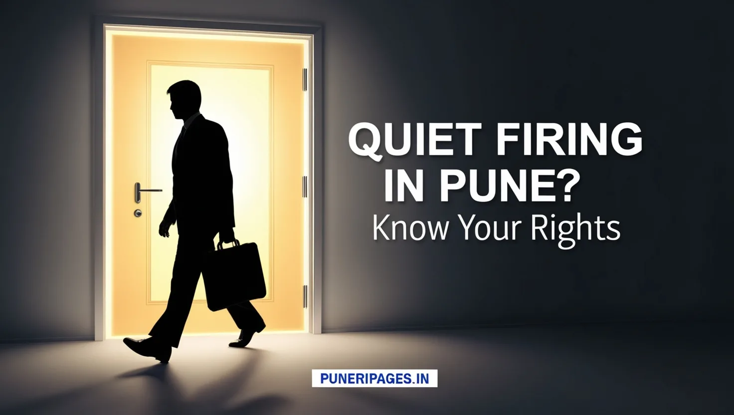 Shadow of employee walking out of office symbolizing quiet firing in Pune