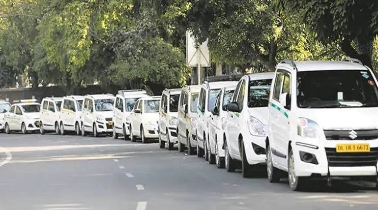 Cab fare breakdown showing high surge pricing on Ola/Uber apps with a concerned commuter
