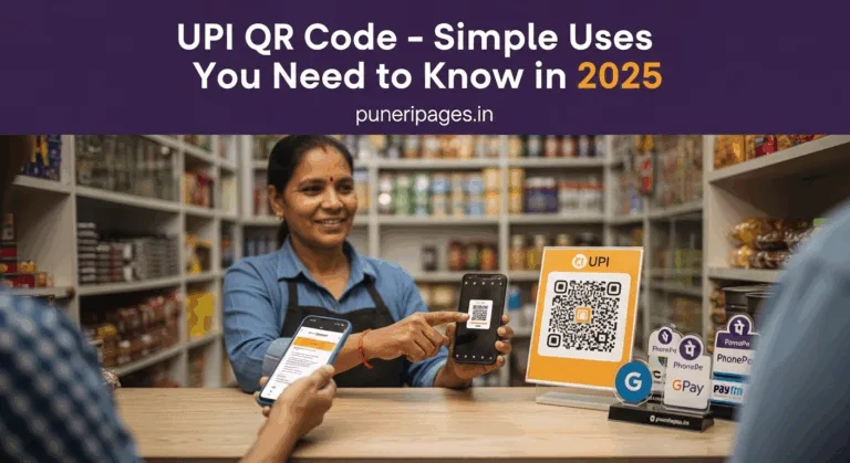 Shopkeeper scanning UPI QR code using mobile phone in India, 2025