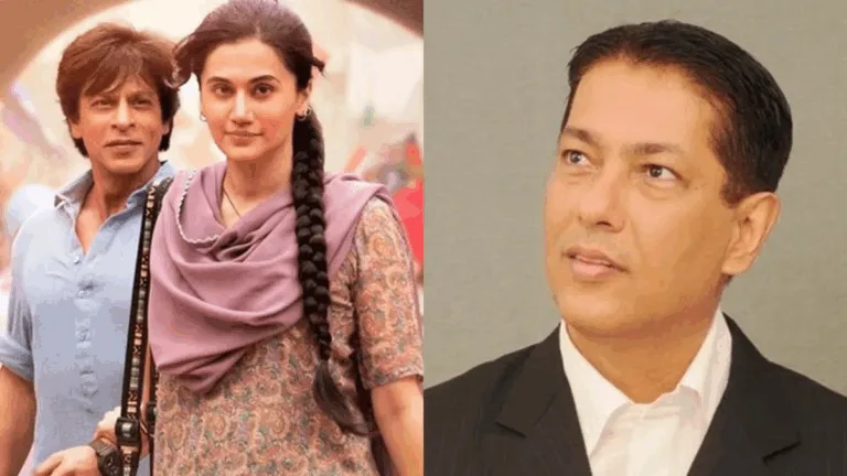 Taran Adarsh with Bollywood movie posters and box office stats in background