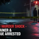Wagholi murder case article showing a dark street with police tape, silhouettes of suspects, and bold headline text with puneripages.in