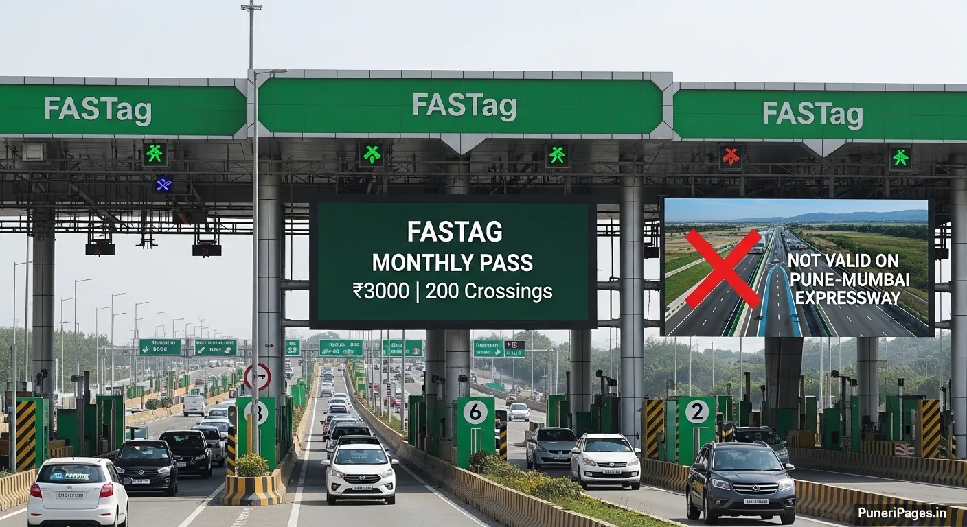 "FASTag ₹3000 monthly pass details with 200 crossings offer, excluding Pune-Mumbai Expressway — Puneri Pages news"