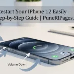 Step-by-step guide to restarting an iPhone 12 with Volume and Side buttons highlighted – PuneRIPages.in