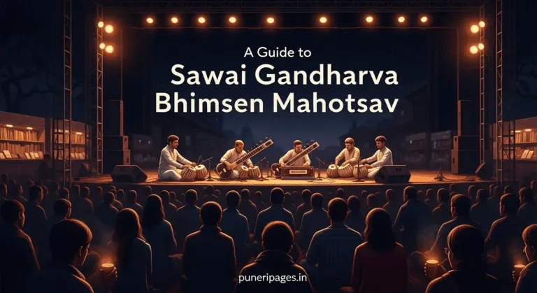 Sawai Gandharva Bhimsen Mahotsav in Pune – audience enjoying Indian classical music under winter night sky