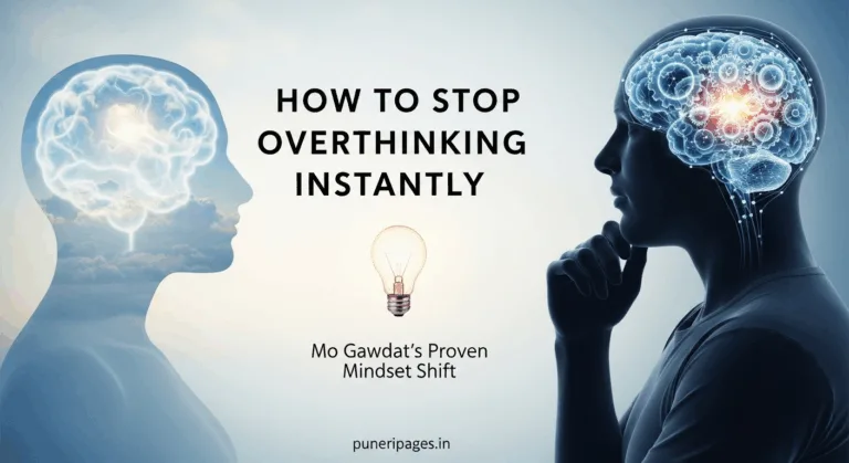 Illustration of a mind transitioning from overthinking to peace, inspired by Mo Gawdat's mental clarity method.