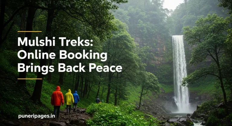 Scenic Andharban forest and Devkund waterfall in Mulshi during monsoon, showing peaceful trekking after online booking system by Forest Department — puneripages.in