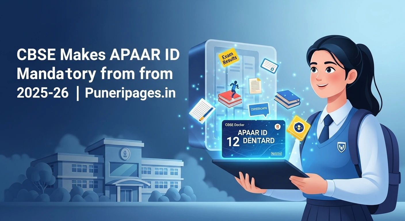 Student with digital APAAR ID card on tablet – CBSE makes APAAR ID mandatory from 2025-26 | puneripages.in