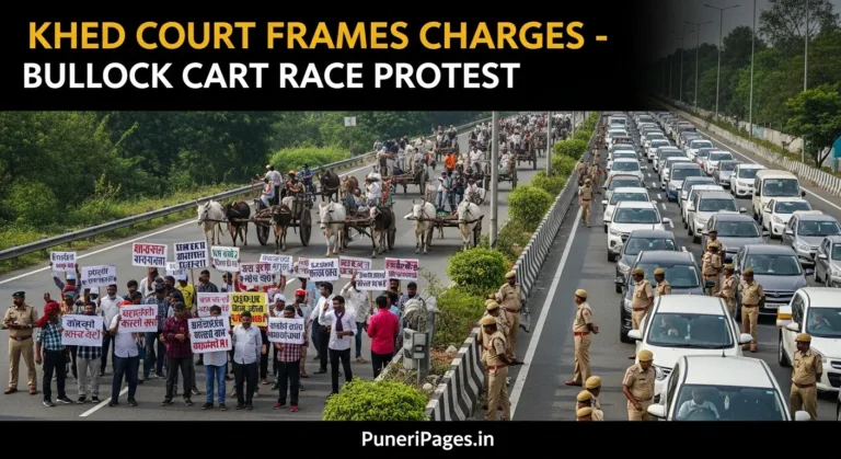 Protesters block Pune-Nashik highway during bullock cart race ban agitation, as Khed court frames charges against 15 including MLA.