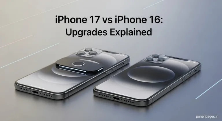 Conceptual image of iPhone 17 vs iPhone 16 showing design and camera upgrades
