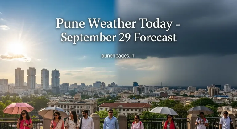 Pune Weather Today September 29 forecast – sunny morning with cloudy skies and chance of showers – by puneripages.in