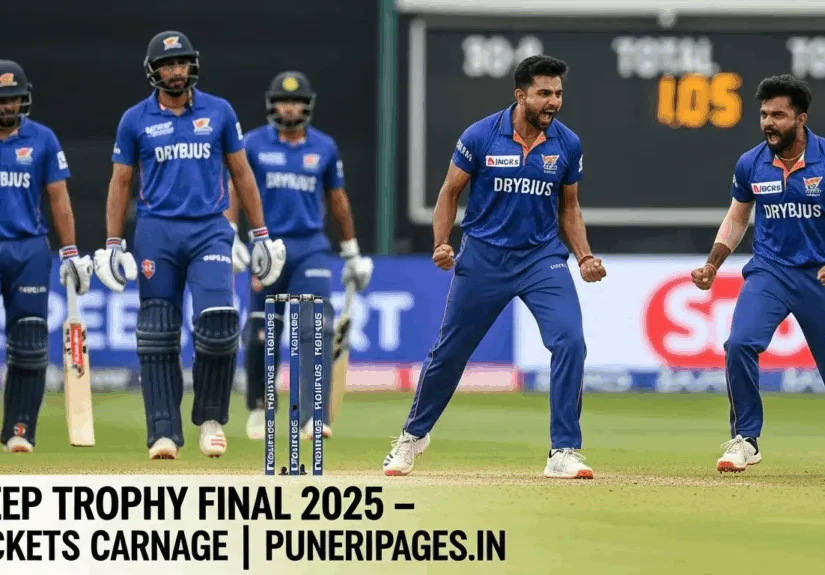 Duleep Trophy Final 2025 – Central Zone bowlers Kumar Kartikeya and Saransh Jain take 9 wickets to crush South Zone