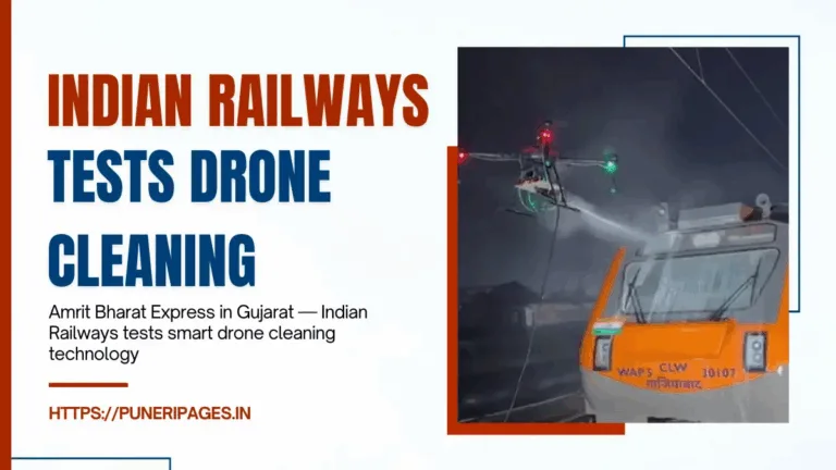 Drones cleaning Indian Railways’ Amrit Bharat Express in Gujarat — Indian Railways tests smart drone cleaning technology