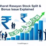 Bharat Rasayan Stock Split Bonus Issue explained with stock chart and investor graphics.