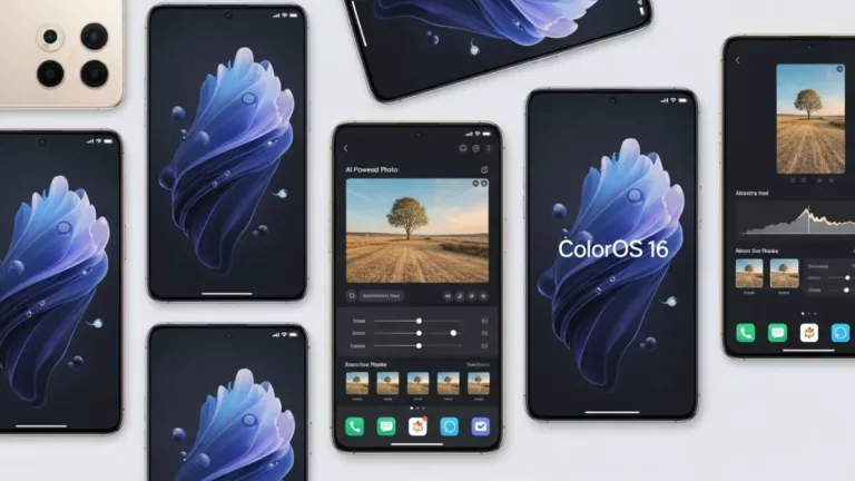 OPPO devices showcasing ColorOS 16 update features