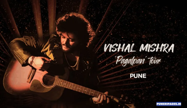 Cover image of Vishal Mishra Pagalpan Tour Pune concert guide with stage, lights and crowd.
