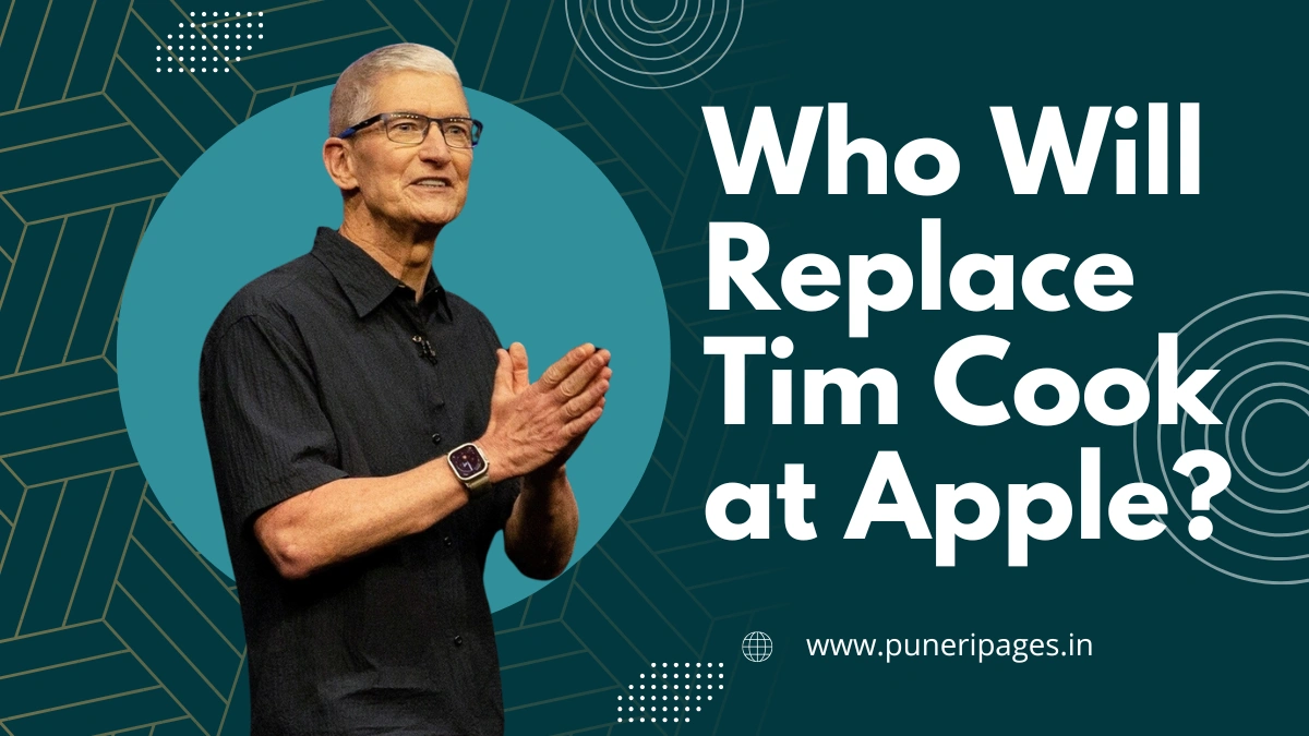 Who will replace Tim Cook at Apple — leadership transition and future CEO candidates illustration.