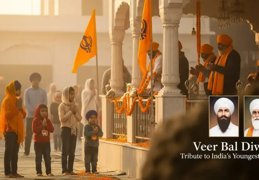 Veer Bal Diwas Observed Across the Nation tribute image with children honouring Sahibzadas