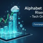 Cover image representing Alphabet Stock Rises on AI with futuristic technology visuals