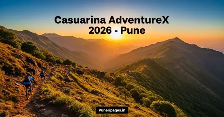 Cover image representing Pune to Host Casuarina AdventureX 2026 with Sahyadri mountains and adventure sports visuals