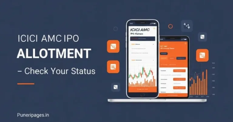 ICICI AMC IPO Allotment status screen on phone and laptop