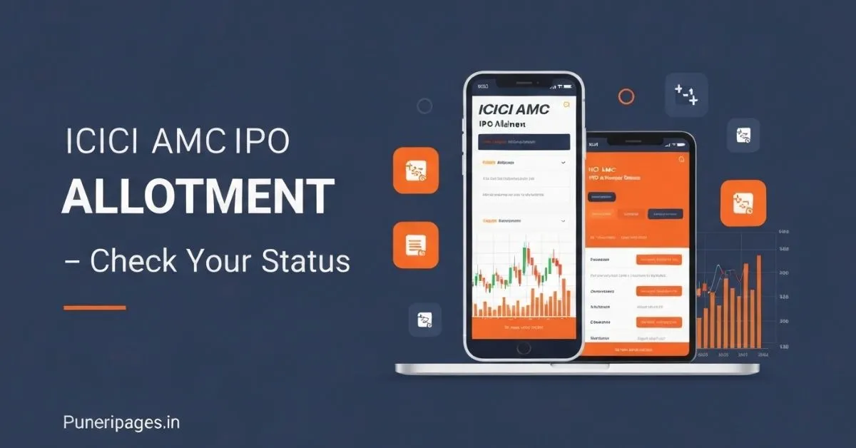 ICICI AMC IPO Allotment status screen on phone and laptop