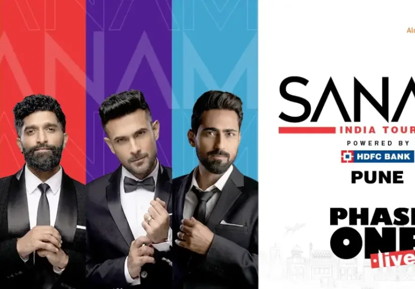 Live concert stage with band performing during Sanam India Tour Pune 2026 music event