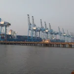 Container cranes at JNPT port near Mumbai