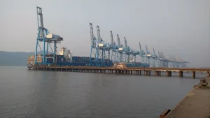 Container cranes at JNPT port near Mumbai