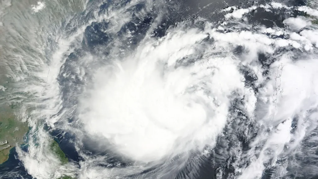 Satellite view of a tropical cyclone over the Bay of Bengal (representative image)