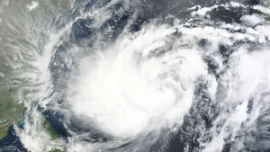 Satellite view of a tropical cyclone over the Bay of Bengal (representative image)