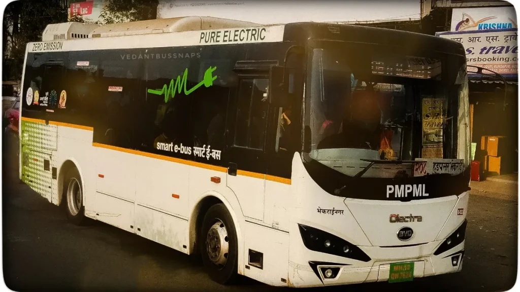 PMPML electric bus in Pune, as Maharashtra plans 50,000 electric buses